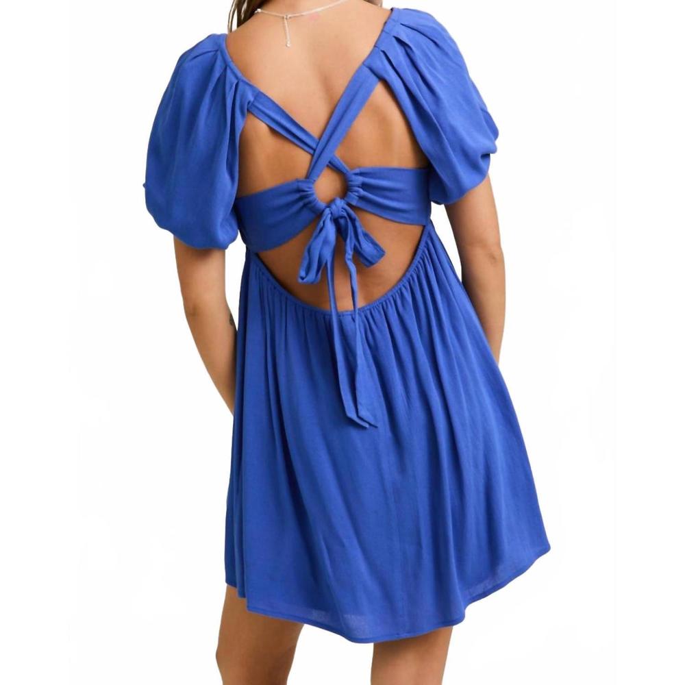 NEW LE LIS birdie mini dress in blue - Picture 2 of 2
